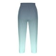 thumbnail image 5 of Stamzod Plus Size Capris for Women Fashion Gradient Printing Summer Stretch Waist Capri Leggings Casual Slim Fitting Workout Leggings for Women Mint Green XXXXL, 5 of 5