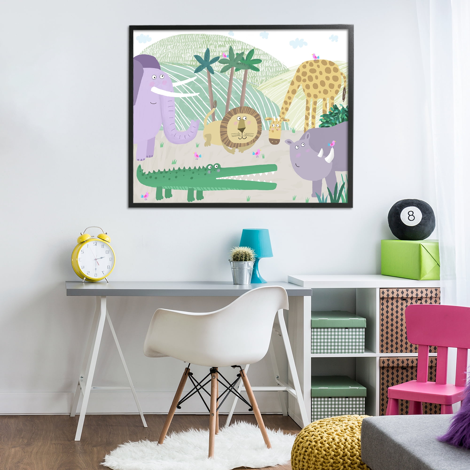 Stupell Industries Jungle Savannah Animals Black Framed Giclee Art, design by Carla Daly