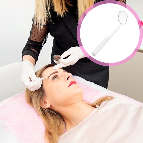 Luxshiny Handheld White Eyelash Mirror Compact Portable Lash Extension Tool for Makeup