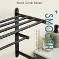 thumbnail image 3 of KOKOSIRI Double Towel bar with Shelf 3 Tier Towel Rack with Single Towel Bar Bathroom Towel Rack Storage Organizer Wall Mounted Stainless Steel, Matte Black, B5003BK-L24, 3 of 7