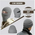 thumbnail image 2 of Knitted 1 Hole Ski Mask, Balaclava Face Mask Hats, 2 in 1 Knitted Beanie, Full Face Ski Mask Face Cover, Winter Windproof Warm Hat for Motorbike Hiking Snoods Motorcycle Outdoor Sports, Gray, 2 of 7