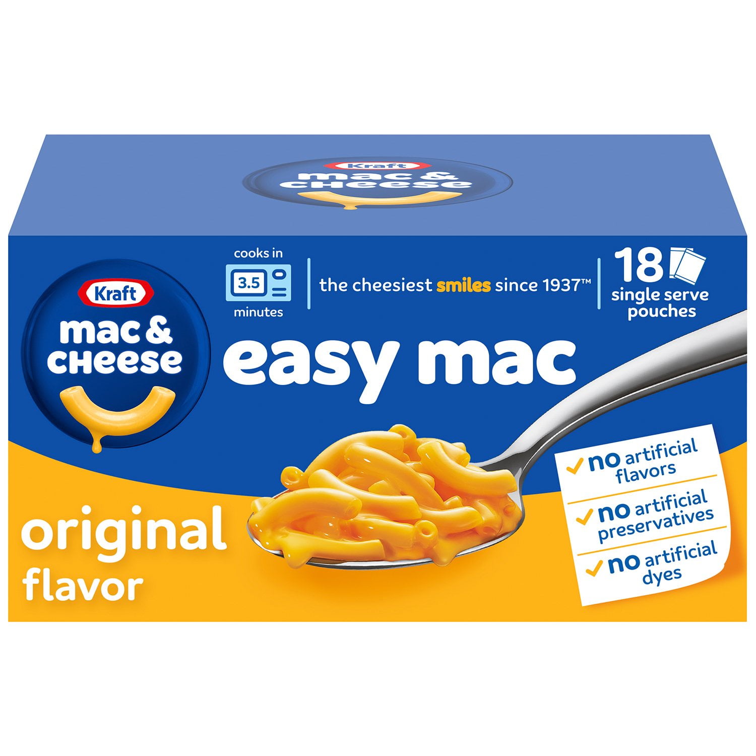 Kraft Easy Mac Original Flavor Single-Serve Pouches 18 pk