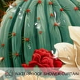 thumbnail image 3 of Cactus Waterproof Bathroom Curtain Set with Hooks - Printed Bathroom Curtains for Home Decoration, 3 of 5