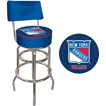 Trademark Global NHL Padded Swivel Bar Stool with Back
