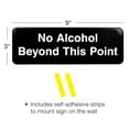 thumbnail image 3 of Excello Global Products No Alchohol Beyond This Point Sign: Easy to Mount Informative Plastic Sign with Symbols 9x3, Pack of 3 (Black) - EGP-HD-0265, 3 of 5