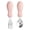 Pink, variant on Toddler Utensils, Oimcto forks and Spoons Silverware Set with Plastic Handle, Stainless Steel toddler Silverware, Dishwasher Safe, BPA-Free, 4.7 x 1.2 Inch for Little Hands, Beige