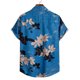 thumbnail image 5 of Camisas De Vestir Para Hombre Camisa informal a rayas con solapa holgada y estampado de color para hombre (Blue, L), 5 of 7
