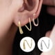 thumbnail image 1 of 2 Pairs Ear Climber Crawler Cuff Earrings Twisted Spiral Ear Piercing Wrap Earrings, 1 of 2
