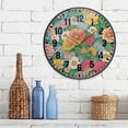 thumbnail image 3 of Yayeee Wall Clock Battery Operated 11.9" Silent Quartz Non-Ticking for Living Room Decor, Floral Pattern, 3 of 8