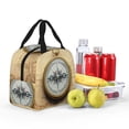thumbnail image 5 of KLL Magnetic Old Compass On World Map Print Insulated Lunch Bag Women, Reusable Cute Tote Lunch Box for Adult & Men, Leakproof Cooler Lunch Bags for Work Office Travel Picnic, 5 of 6