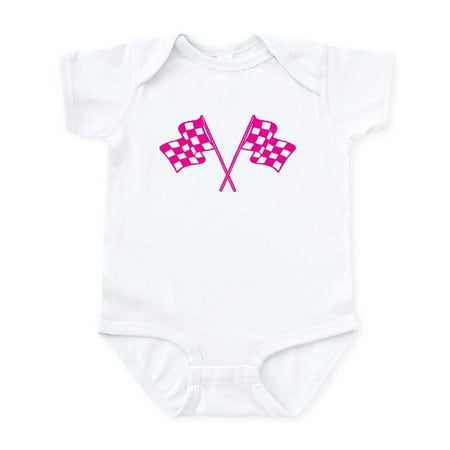 

CafePress - Pink Checkered Flags Infant Bodysuit - Baby Light Bodysuit Size Newborn - 24 Months