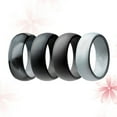 thumbnail image 1 of RENACLIPY 4Pcs Male Wedding Bands Silicone Circular Shape for Diving and Gym Use, 1 of 8