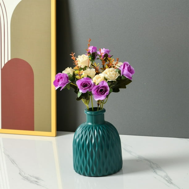 Vase decoración de flor seca, maceta de plástico imitación esmalte, diseño para sala de estar, TV cabinet flower arrangement, vaso de cerámica decorativo, dried flower pot, utensilio de