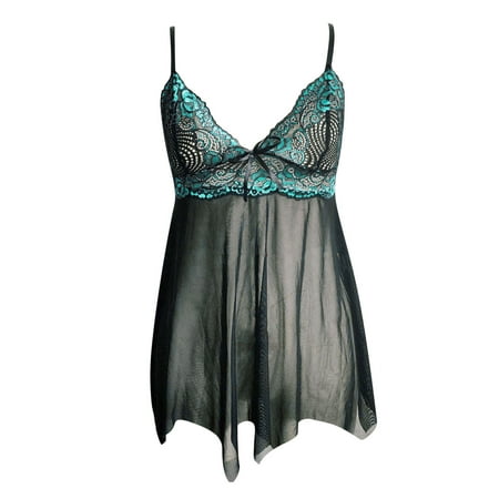 

NECHOLOGY Lace Babydolls Lingerie For Women Exotic Sexy V Neck Mesh Slips Nightie Chemise Nightgown Lingerie For Boudoir Outfits Underwear Green Large