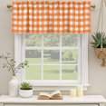 thumbnail image 3 of Orange Valances for Windows, Decorative Rod Pocket Window Valance Curtains, Country French Rustic Buffalo Plaid Modern Art Short Curtain Drapes for Kitchen/Living Room, 2 Panels, 42" W x 12" L, 3 of 8
