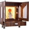 thumbnail image 6 of The Mandir Store Home Temple / Home Mandir / Wooden Mandir with Doors in Walnut Brown Colour, 6 of 7
