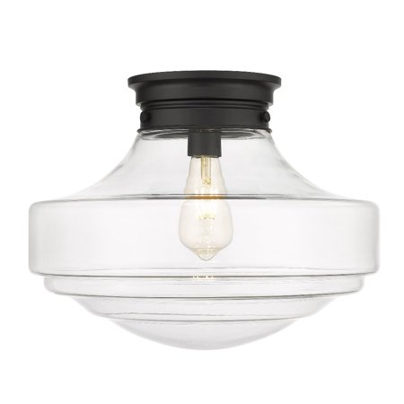 

1 Light Large Semi-Flush Mount-12.63 inches Tall and 16 inches Wide-Matte Black Finish-Clear Glass Color Bailey Street Home 170-Bel-4561166