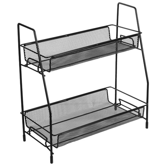 2 -Tier Storage Rack 2- Kitchen Shelf Bathroom Tabletop Organizer Desktop Wrought Iron