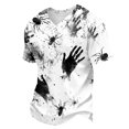 thumbnail image 2 of Summer Shirts for Men Short Sleeve Halloween Spiderweb Print V Neck T Shirts Causal Funny Loose Shirts, 3XL, 2 of 7