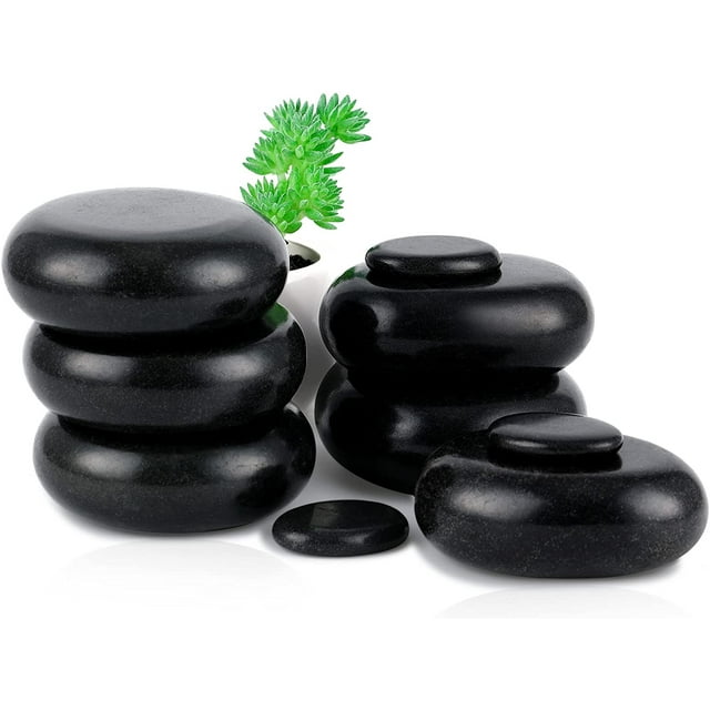 10 Pieces Hot Massage Stones Warmer Heated Rocks Basalt Stones Set 3 Size Essent