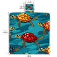 thumbnail image 2 of Turtle Canvas Picnic Blanket Outdoor Waterproof Portable Mat for Camping Beach Park - Lightweight Foldable Picnic Rug with Carry Strap - Extra Large Size Family-Friendly Plaid Pattern, 2 of 6