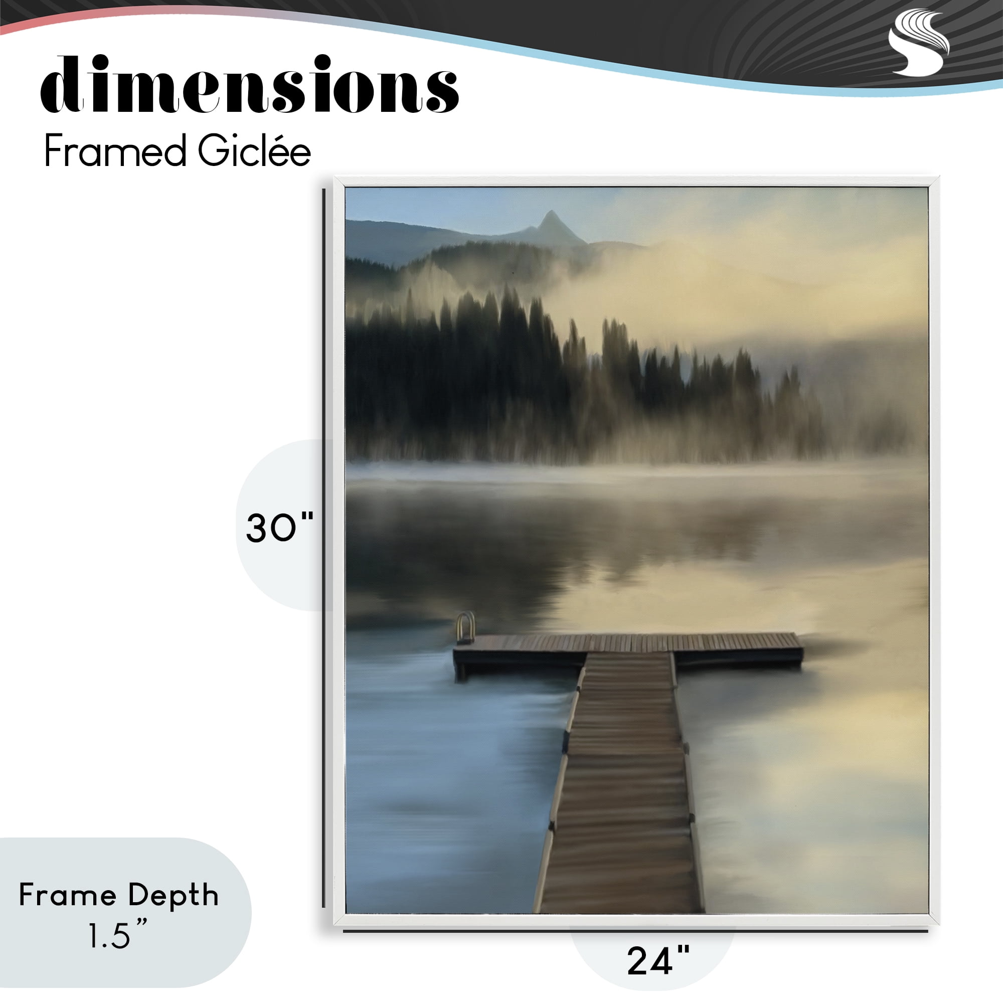 Stupell Industries Reflective Lake At Dusk White Framed Giclee Art, design by Renel Peters