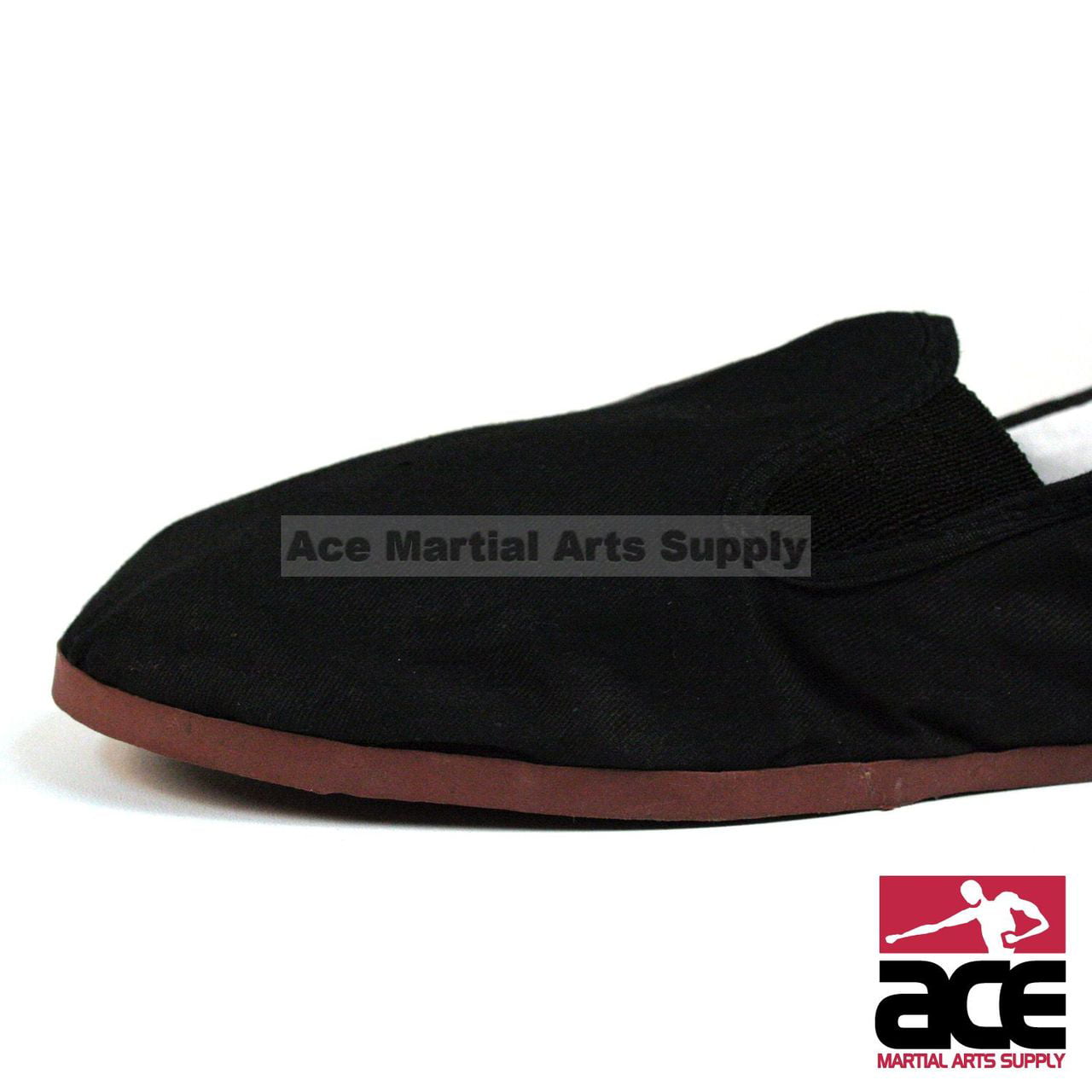 Cotton Sole Brown Rubber Sole and Yellow Bubble Gum Sole Ace Martial Arts Supply Kung Fu Closed Toe Slip On Shoes 