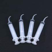 4pcs Disposable Dental Irrigation Syringe with Curved Tip for Dental Care