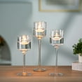 thumbnail image 5 of Nuptio Hurricane Glass Candle Holder Tea light Candle Holders ，3Pcs Tall Tealight Candle Holder Votive Candle Holders for Table Centerpiece Home Decoration, 5 of 10