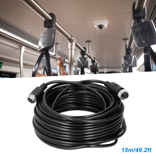 Backup Camera Extension Cable, PVC 4Pin Video Cable Extension Cable with Stable Transmission for Auto Truck Bus