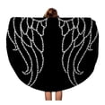 thumbnail image 1 of NUDECOR 60 inch Round Beach Towel Blanket Rhinestone Angel Wings Diamond Sequin Sparkle Fantasy Swan Tattoo Travel Circle Circular Towels Mat Tapestry Beach Throw, 1 of 2