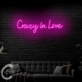thumbnail image 2 of C-CRAFT Crazy In Love Neon Led Light Sign 35 inch for Valentine Wedding Home Bedroom Wall Decor, 2 of 5