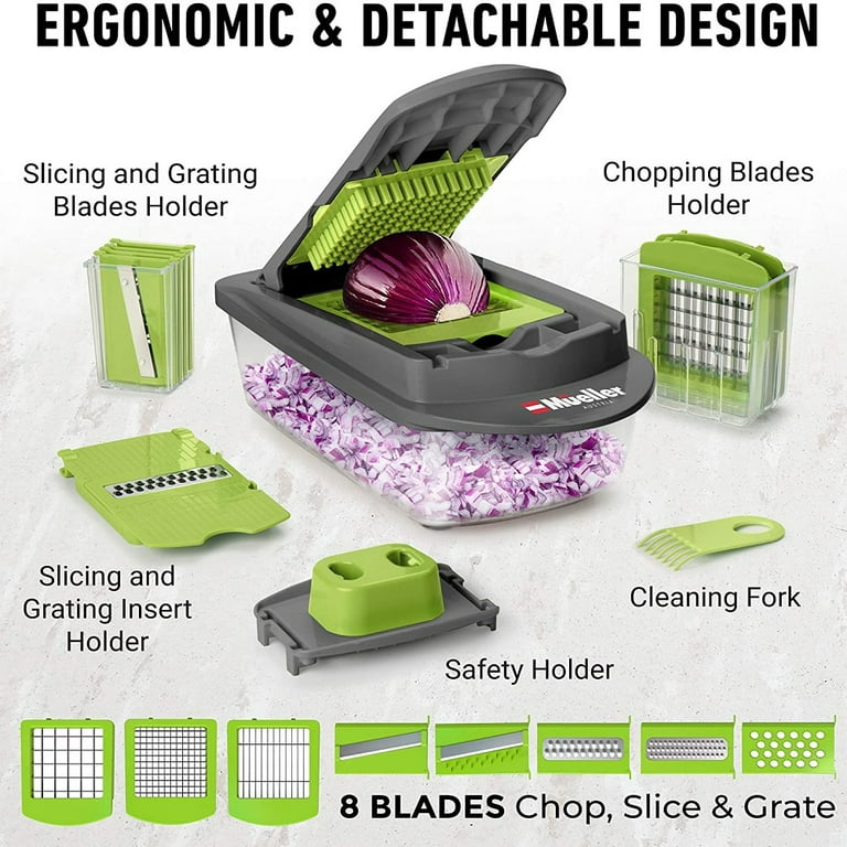 New Best Quality Pro-Series 8-in-1 8 Blade Vegetable Slicer Onion Mincer  Chopper