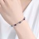 thumbnail image 4 of Pulsera de amatista Jumpingount con doble corazón chapada en platino, 4 of 6