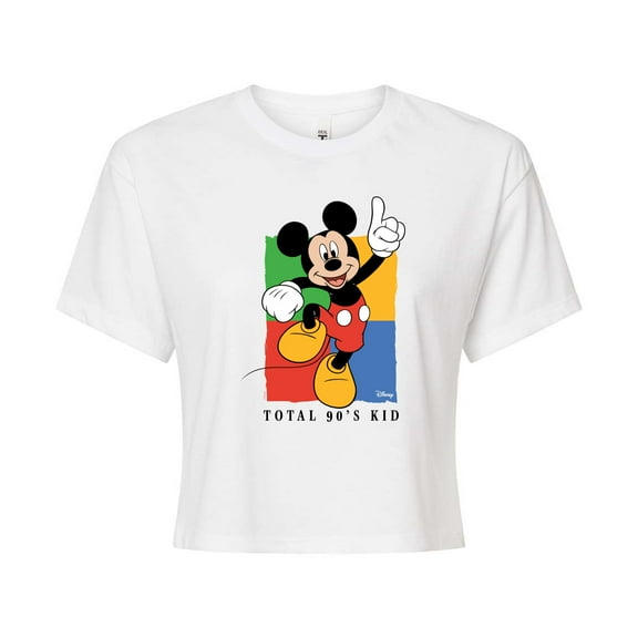Disney - Total 90s Kid  - Juniors Cropped Cotton Blend T-Shirt