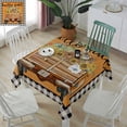 thumbnail image 5 of Fall ThanksgivingPumpkins Square/Round Tablecloths 52x52,Buffalo Black Plaid Truck Squirrel Table Cloth Table Cover Indoor/Outdoor Tabletop Decor for Wedding Holiday Party Dinner Baby Shower, 5 of 7
