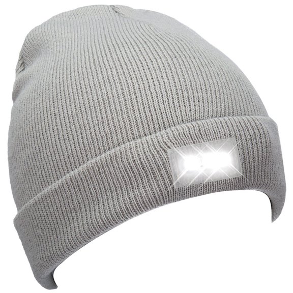 Unisex Knitted Beanie With Built-In 5 LED Flashlight Beanie Winter Hat