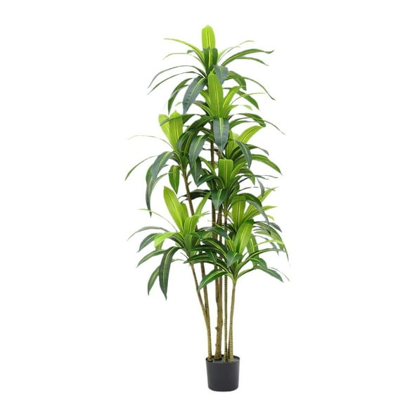 DSstyles Artificial Plant 4.9ft Brazilian Wood Tree Faux Plants Indoor Tall Fake House Floor Plants Realistic Artificial Trees for Home Office Decor Indoor Outdoor Housewarming Gif