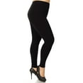 thumbnail image 2 of Women's Plus Size Casual Workout Active Yoga Slim Elastic Band Solid Cotton Leggings, 2 of 3