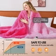 thumbnail image 3 of PMONPA Heated Blanket for Adult, Soft Faux Fur & Sherpa Electric Blanket, Fast-Heating with 10 Heating Levels & 5 Options Auto off, 51"x 61", Rose Red, 3 of 8