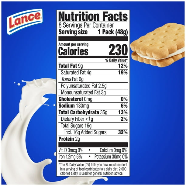 Lance Nekot Vanilla 8pk | Fresh cookies for catering - Walmart