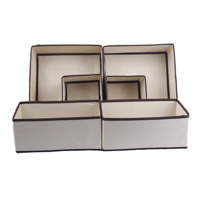 Moyic Caja contenedora de 6 uds., soporte de cesta de tela de varios tamaños, cajón divisor, armario, organizadores, ropa interior, corbata, Almacenamiento y organización del hogar Moyic HA070881-01
