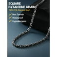 thumbnail image 5 of PROSTEEL 4MM Stainless Steel Necklace Silver Black Byzantine Link Chain for Men Women 22 Inch Jewelry Gift for Boyfriend Husband Birthday Christmas, 5 of 7