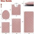 thumbnail image 2 of Bathroom Rug Set 5 Piece, Soft Non Slip Memory Foam Bathroom Rugs, Machine Wash Bathroom Mat Set, Water Absorbent Bath Rug Set for Toilet and Floor (Pink), 2 of 15