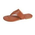 thumbnail image 2 of THDHVS Brown Sandals Women,Sandals for Women,Fashion Women Casual Round Head Comfy Slippers Beach Casual Slipsole Shoes Brown 7, 2 of 5