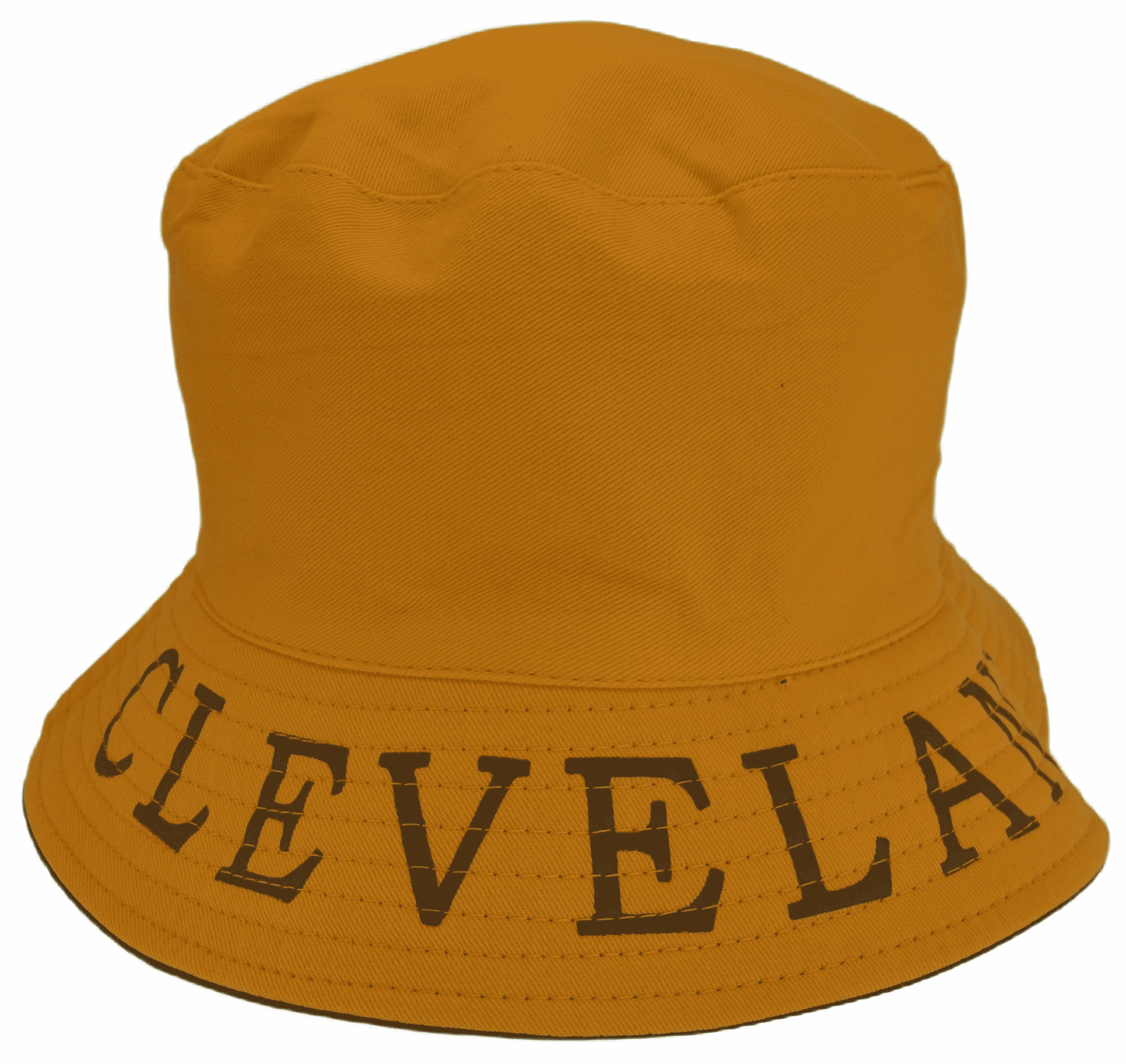Cleveland City Name Reversible 2-Tone Bucket Hat (Brown/Orange) 