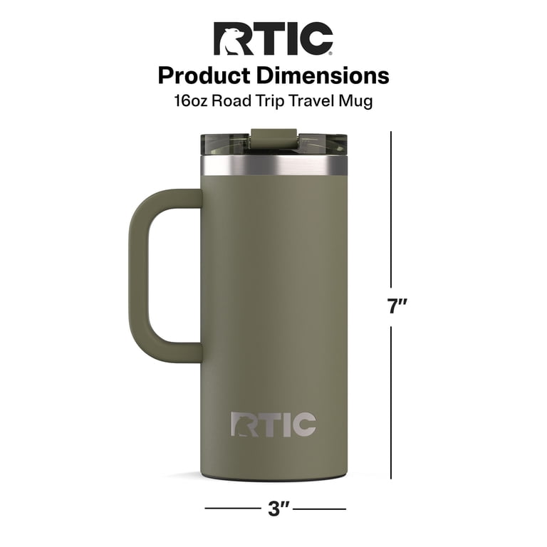 RTIC, Road Trip Travel Mug, Ceramic-Lined, 16 oz, Olive - Walmart.com