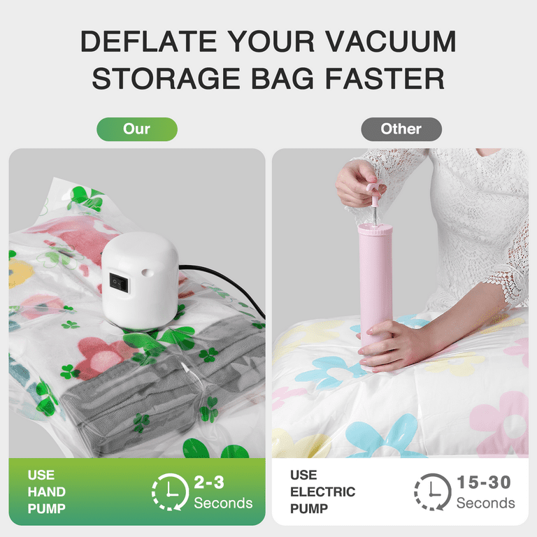 10 Pack Vacuum Storage Bags with Electric Air Pump, Small Size（16