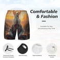 thumbnail image 2 of Kdxio Flower Meditating Rabbit Print Men's Swim Trunks with Compression Liner 7 Inch Inseam Quick Dry Swim Shorts, 2 of 5