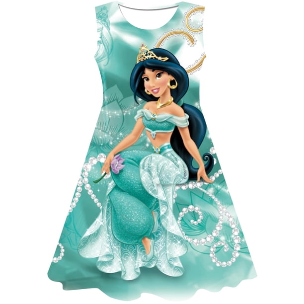 Disney Princess Party Dress up for Girls Halloween Frozen Elsa Jasmine Rapunzel Costume Kids Encanto 3D Clothing Birthday Gift9T Gao Jinjia LED